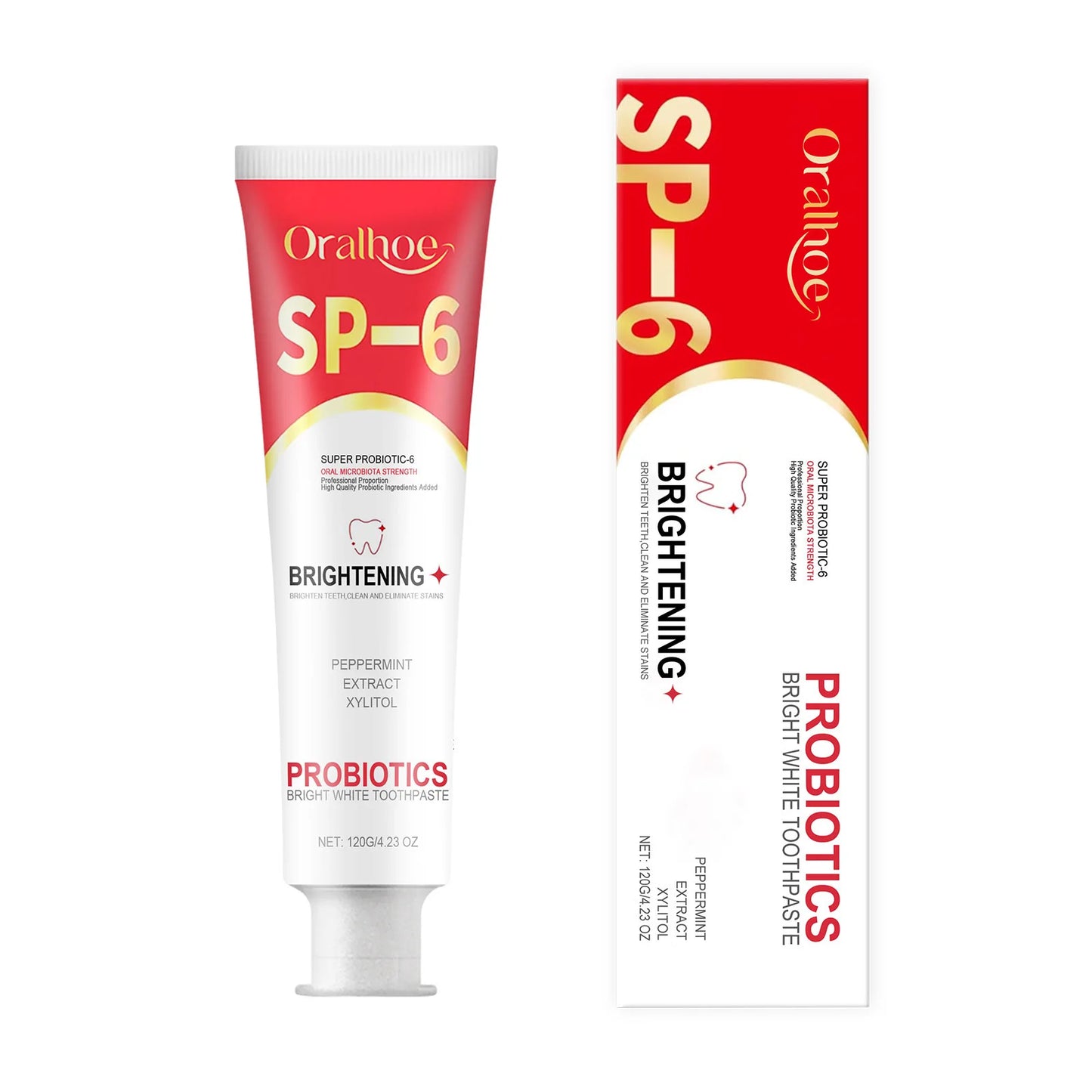 Oralhoe 120g Probiotic Toothpaste Sp-6 Whitening Tooth Powder Remove Plaque Stains Oral Hygiene Refreshing Breath Toothpaste