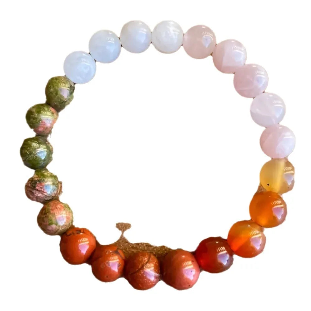 1Pc Natural Stone Bracelet For Women Moonstone Healing Elastic Beads Chain Bangle Female Fashion Jewelry Accessories