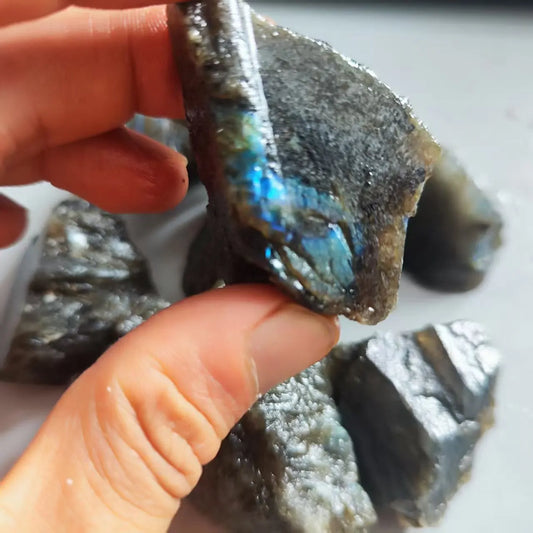 Natural Raw Labradorite Stone Reiki Healing Rough Crystal Raw Stone Mineral Specimens Ornament Home Decoration Stone