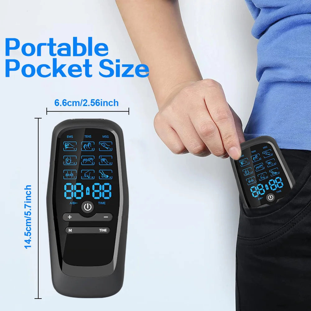 Upgrade Electric Pulse Massager Tens Unit Muscle Stimulator Therapy Pain Relief