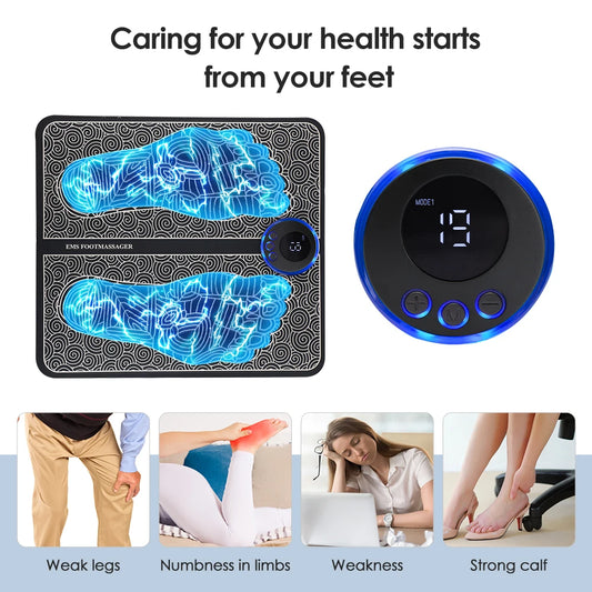 Rechargeable Electric Foot Massager Pad Electrostimulator Massage Mat EMS Muscle Massager Relax Feet Massage Fitness