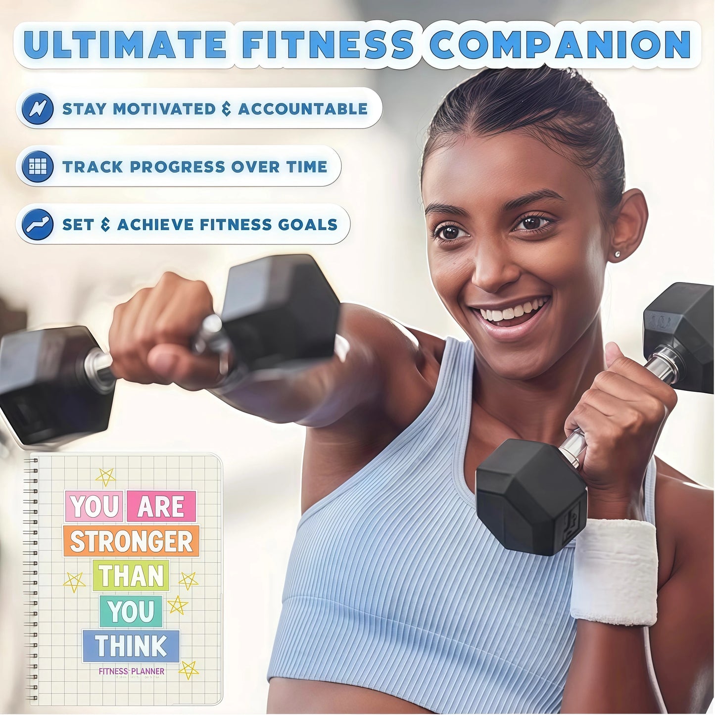 Fitness Planner & Workout Log Book – Undated Exercise Journal, Weight Loss Tracker, Gym & Home Training Notebook, Perfect Gift