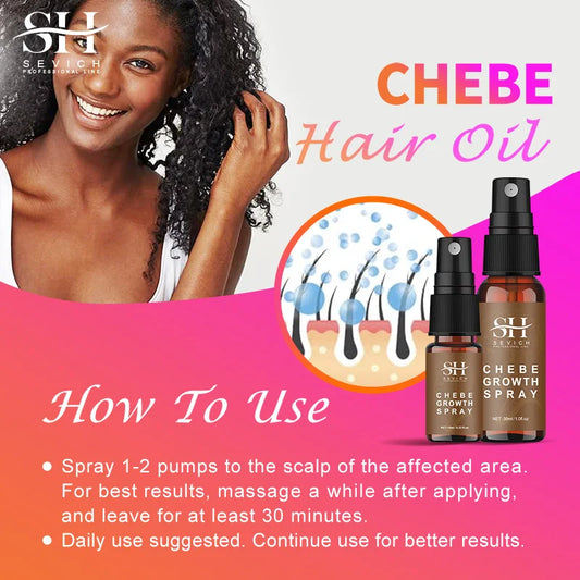 10ml African Chebe Spray Oil for Fast Hair Growth Repair Damaged Visible Result Stop Breakage Promotes Hair Growth For Women Men