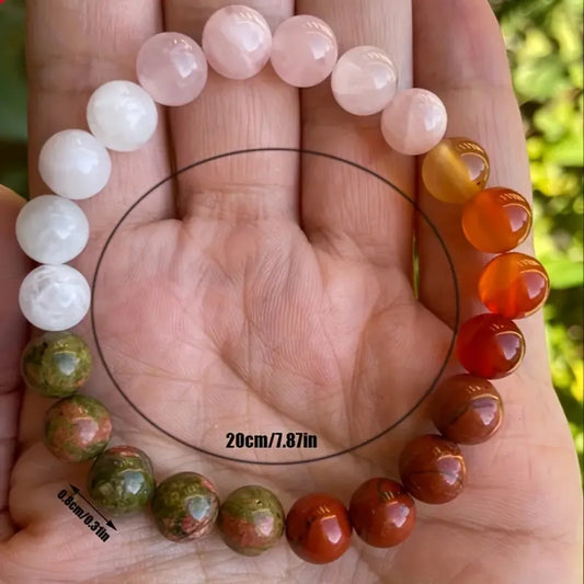 1Pc Natural Stone Bracelet For Women Moonstone Healing Elastic Beads Chain Bangle Female Fashion Jewelry Accessories