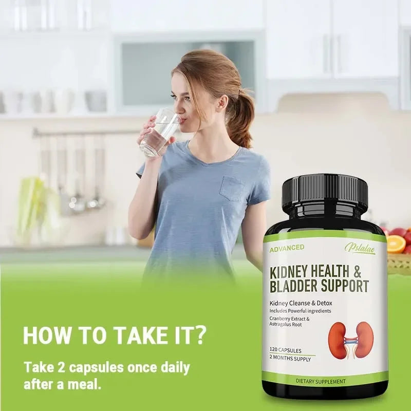 Kidney Health and Bladder Support - Boosts Energy,Supports The Immune System,Cleanses The Kidneys & Bladder - 120 Capsules 