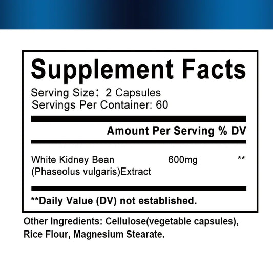 White Kidney Bean Extract - Weight Management Supplement for Men and Women, Appetite Suppressant - 120 Capsules