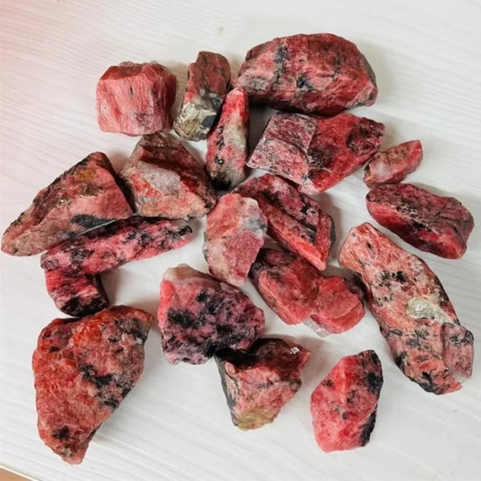 Natural Crystal Rhodonite Stone Pink With Black Healing Mineral Specimen for Meditation Crystal Gemstone Quartz Room Decor