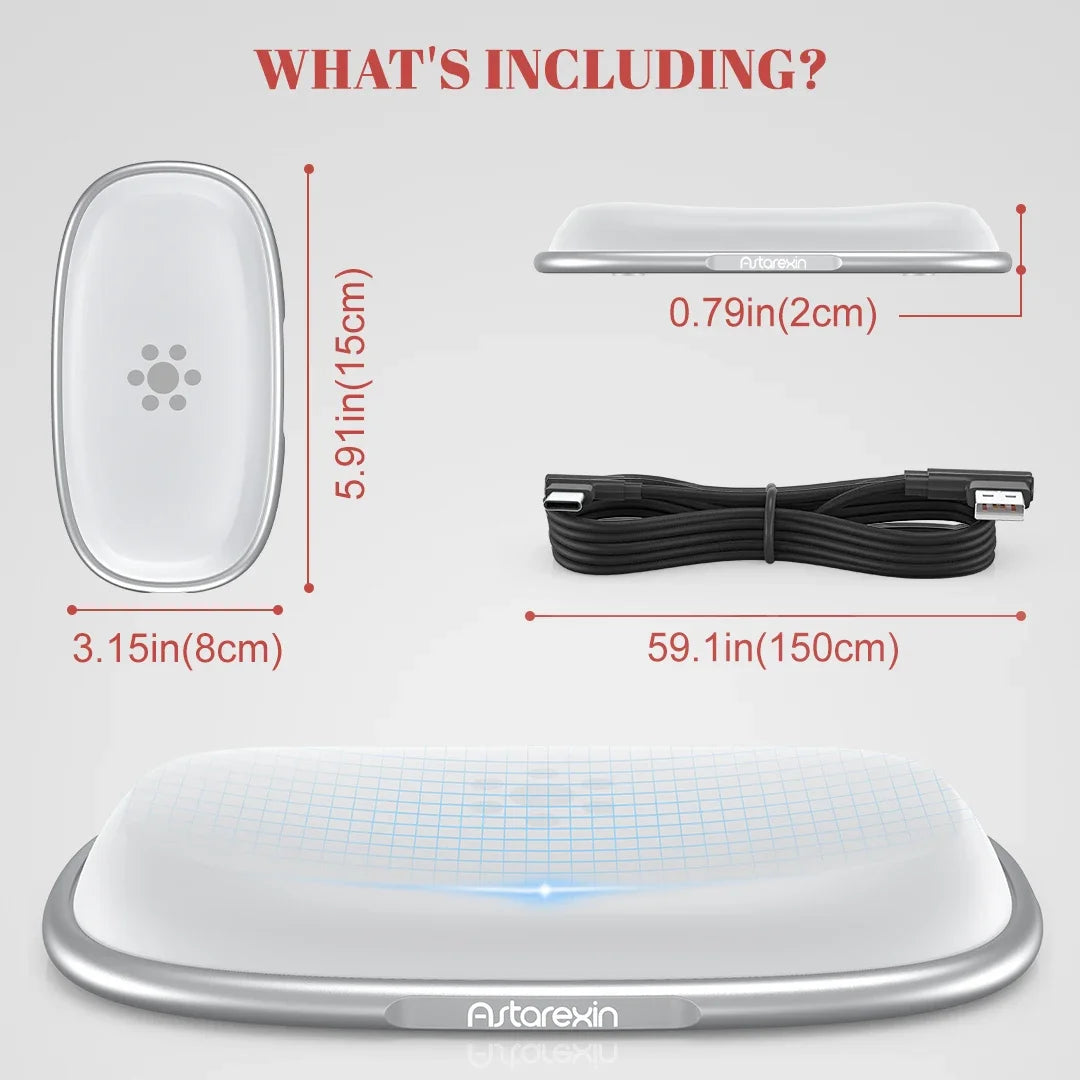 Red Light Therapy Mouse Wrist Rest - 660NM & 850NM Dual Band Infrared Light Relieve Wrist Pain