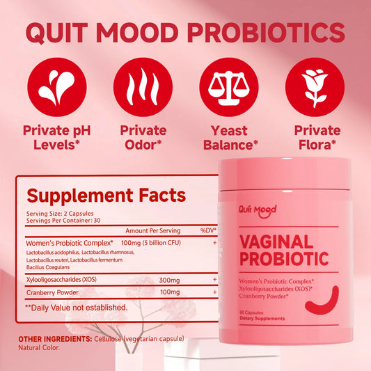 Quit mood Probiotics for Women PH Balance with Probiotics and Lactobacillus Probiotic Blend - Women's Health Supplement