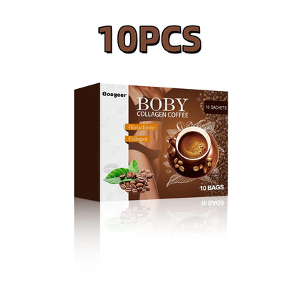 10pcs Googeer Collagen Coffee Tighten Thighs Abdomen Beauty Body Shape Curved Figure Antioxidant Refreshing Slimming Coffee