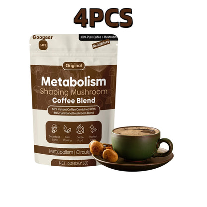 60g Googeer Defatted Mushroom Coffee Smooth Delicate Low-Calorie Rich Nutrients Enhance Immunity Refresh Metabolism Coffee