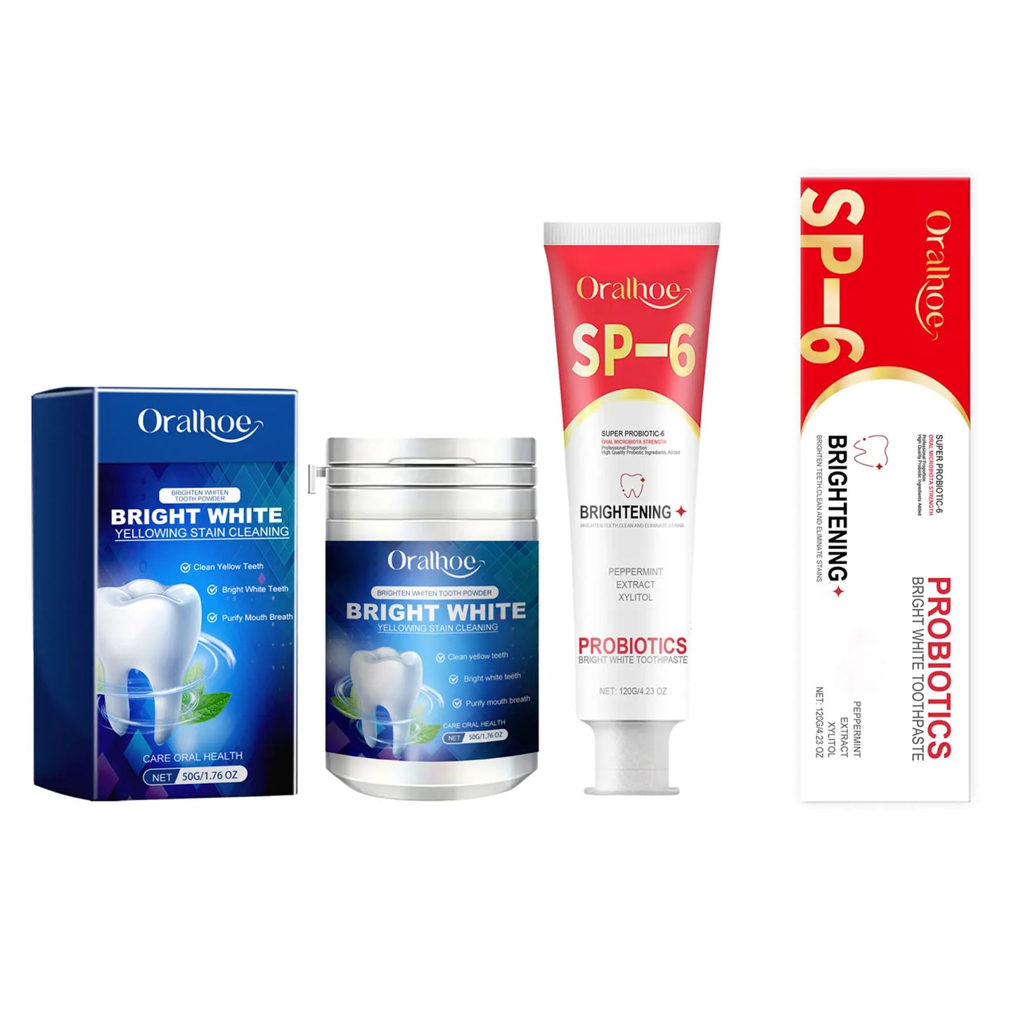Oralhoe 120g Probiotic Toothpaste Sp-6 Whitening Tooth Powder Remove Plaque Stains Oral Hygiene Refreshing Breath Toothpaste