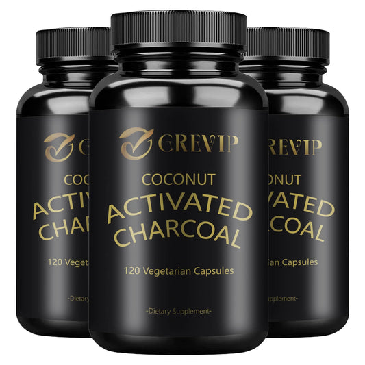 Activated Coconut Charcoal Supplement - Promote Intestinal Detoxification, Relieve Gas & Bloating - 120 Capsules