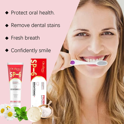 Oralhoe 120g Probiotic Toothpaste Sp-6 Whitening Tooth Powder Remove Plaque Stains Oral Hygiene Refreshing Breath Toothpaste