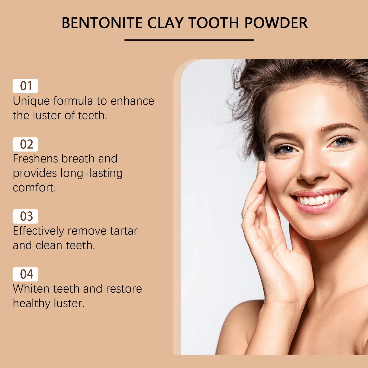 Natural Bentonite Clay Teeth Powder Cleaning Yellow Stains Promote Oral Health Remove Food Residues Refreshing Teeth Care Powder