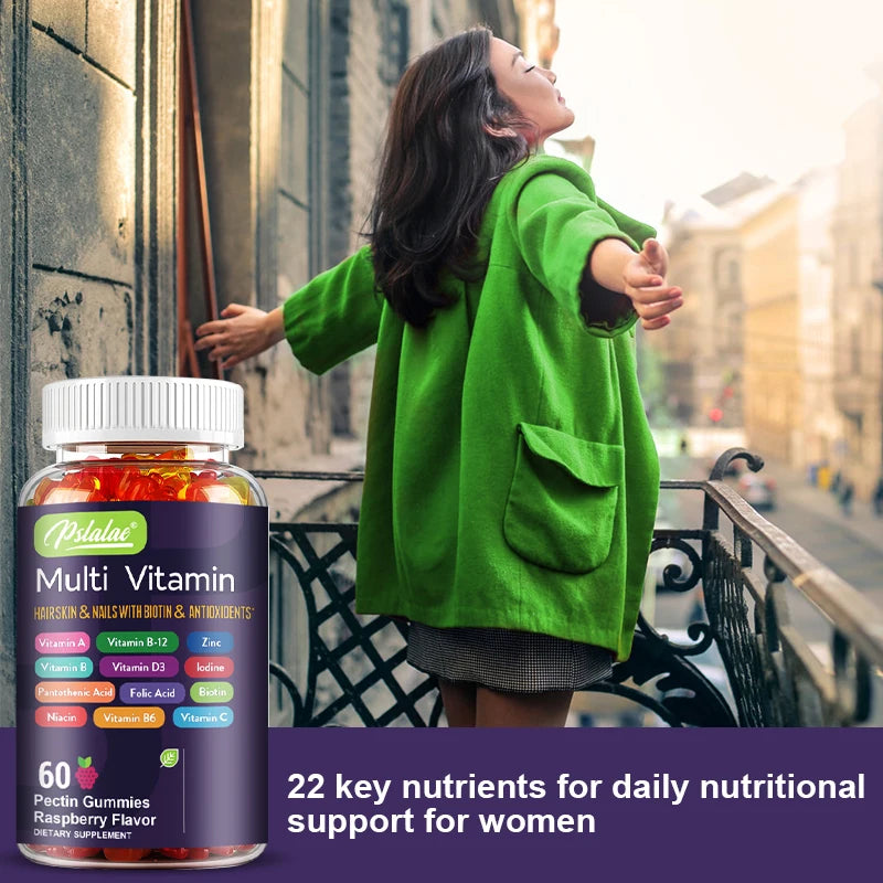 Multivitamin Gummies - with Vitamins and Minerals - Enhances Energy Levels, Immune Support, Antioxidant - 60 Gummies