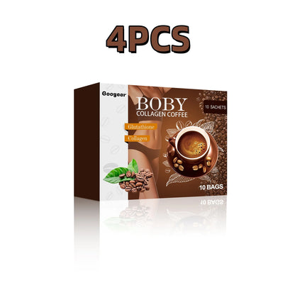 10pcs Googeer Collagen Coffee Tighten Thighs Abdomen Beauty Body Shape Curved Figure Antioxidant Refreshing Slimming Coffee