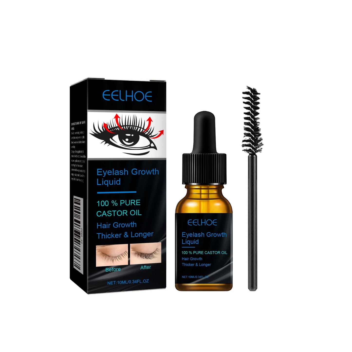 Castor Oil Eyelash Serum Natural Curl Long Lasting Radiant Look Promote Healthy Lash Moisturize Growth Regenerative Treatment