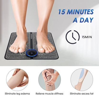 Rechargeable Electric Foot Massager Pad Electrostimulator Massage Mat EMS Muscle Massager Relax Feet Massage Fitness