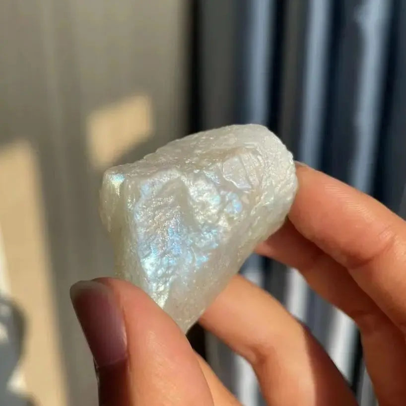 Rare Natural Blue Moonstone Raw Stone Landscaping Quartz Decoration Energy Healing Crystal Gravel Fish Tank Flower Pot Gravel