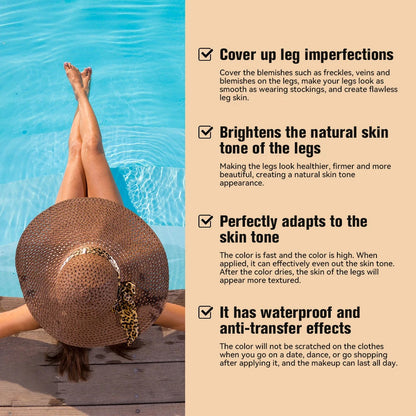 100ml Leg Foundation Long Lasting Waterproof Brighten Skin Tone Sweat-proof Leg Highlights Cream Cover Blemishes Natural Makeup