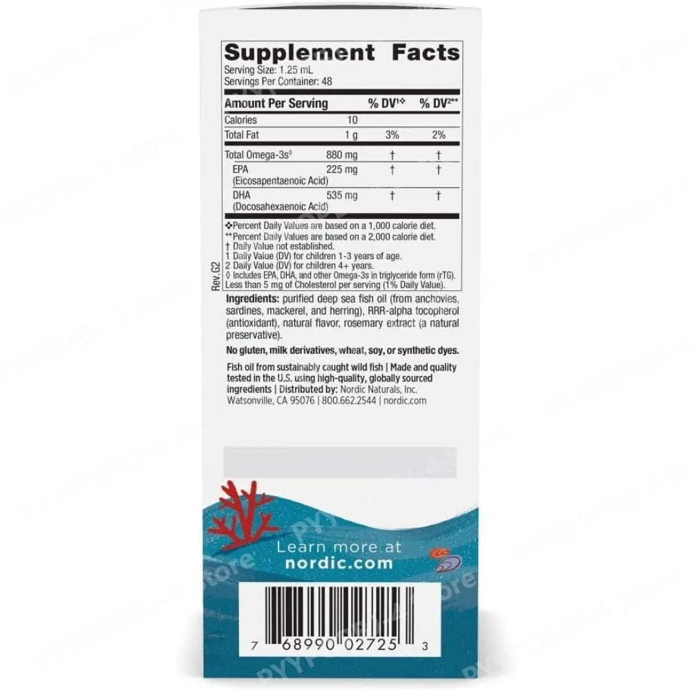 Children’s DHA Xtra Berry Punch 2 oz for Kids 880 mg Total Omega-3s with EPA DHA Cognitive Immune Function Learning 48 Servings