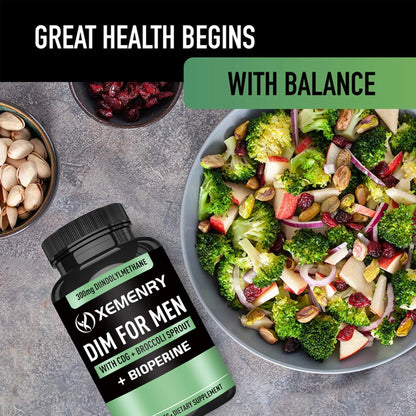 DIM for Men Capsules - Balance Hormones, Boost Metabolism, and Increase Muscle Mass - 120 Capsules