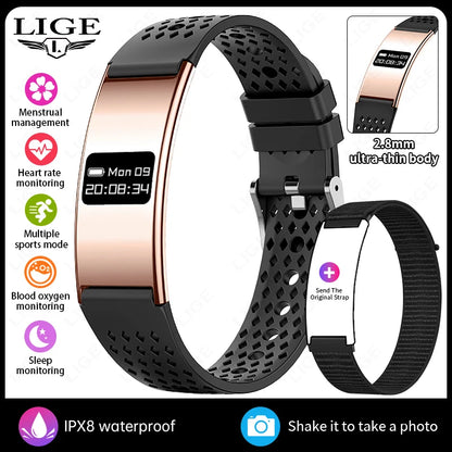 LIGE  Ultra-thin Smart Wristbands Heart Rate Health Monitoring Smart Bracelet Waterproof Sports Electronic Smart Watch