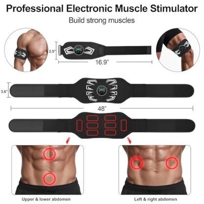 Electronic Muscle Stimulator for Core Arms Legs Fitness EMS Ab Machine Trainer for Men Women Workout Equipment with Adjustable