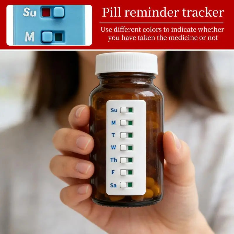 .Reusable Medication Tracker & Color-Coded Reminder System Pill Organizer Attach To Vitamin Bottles Medication Schedule Tracker