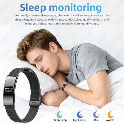 LIGE  Ultra-thin Smart Wristbands Heart Rate Health Monitoring Smart Bracelet Waterproof Sports Electronic Smart Watch