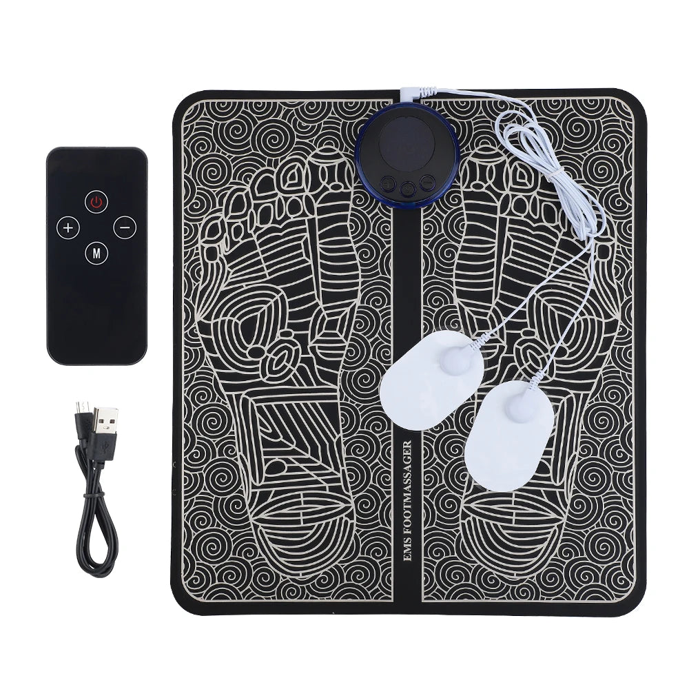 Rechargeable Electric Foot Massager Pad Electrostimulator Massage Mat EMS Muscle Massager Relax Feet Massage Fitness
