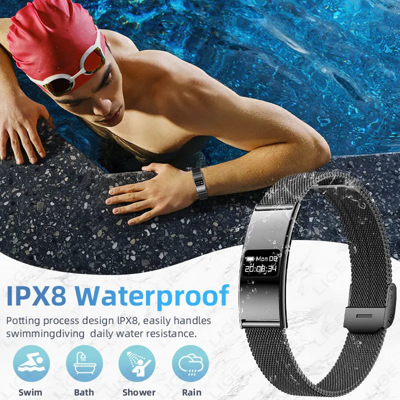 LIGE  Ultra-thin Smart Wristbands Heart Rate Health Monitoring Smart Bracelet Waterproof Sports Electronic Smart Watch