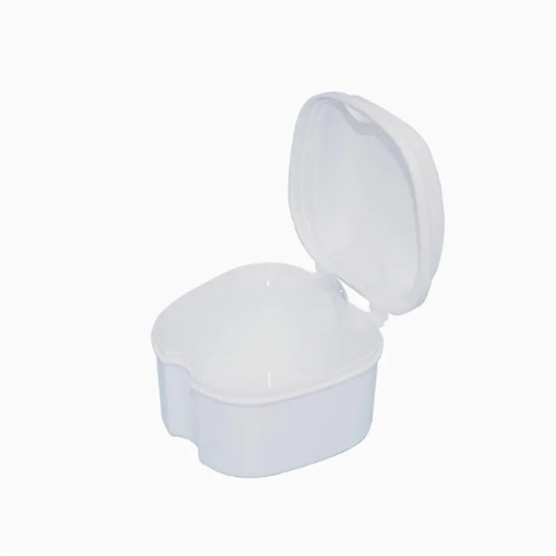 Denture Box Case Cleaning False Teeth Storage Box With Hanging Net Container Artificial Tooth Case Orthodontic Retainer Case