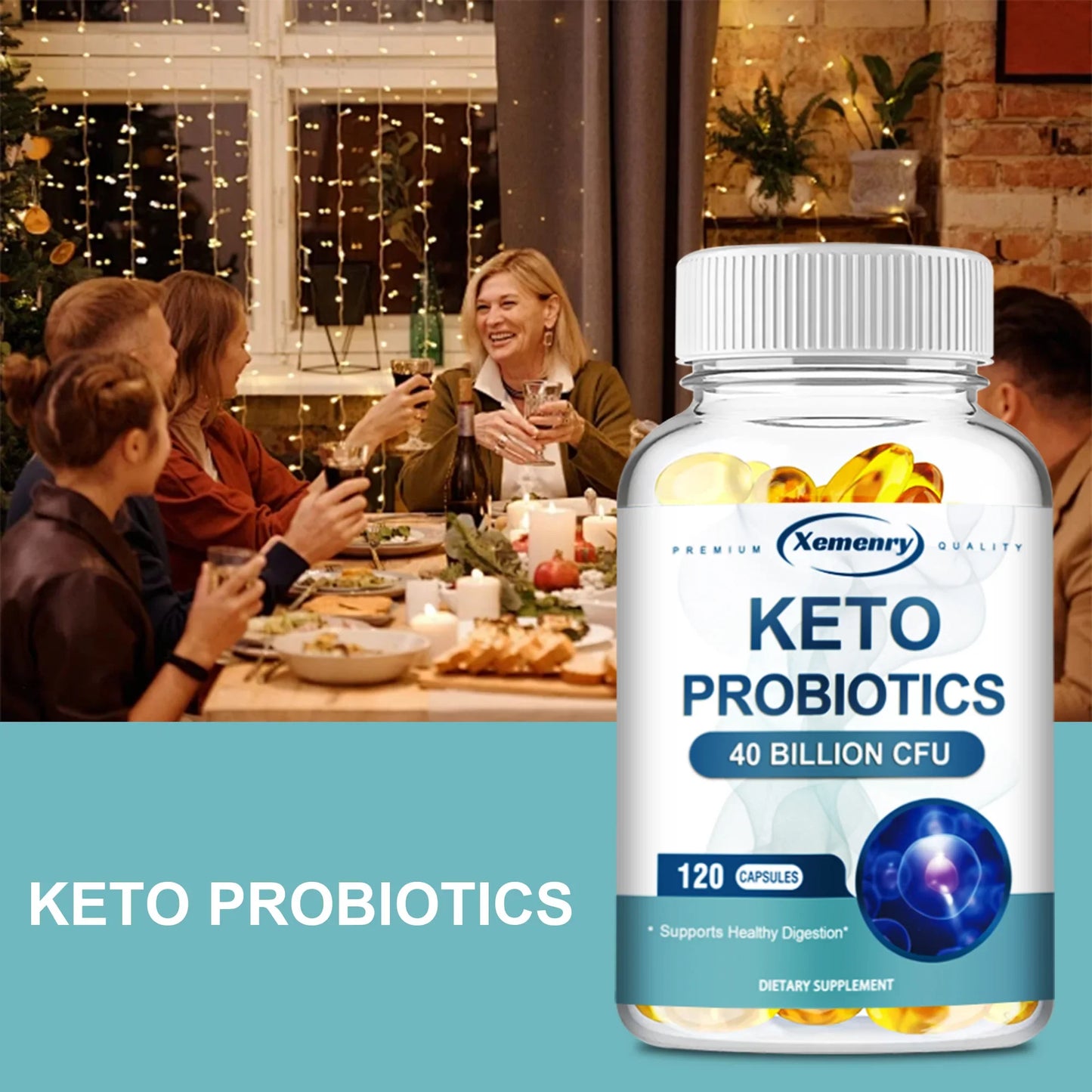 KETO Probiotic Capsules - Digestion & Gut Health, Supports  Constipation, Gas & Bloating - 120 Capsules