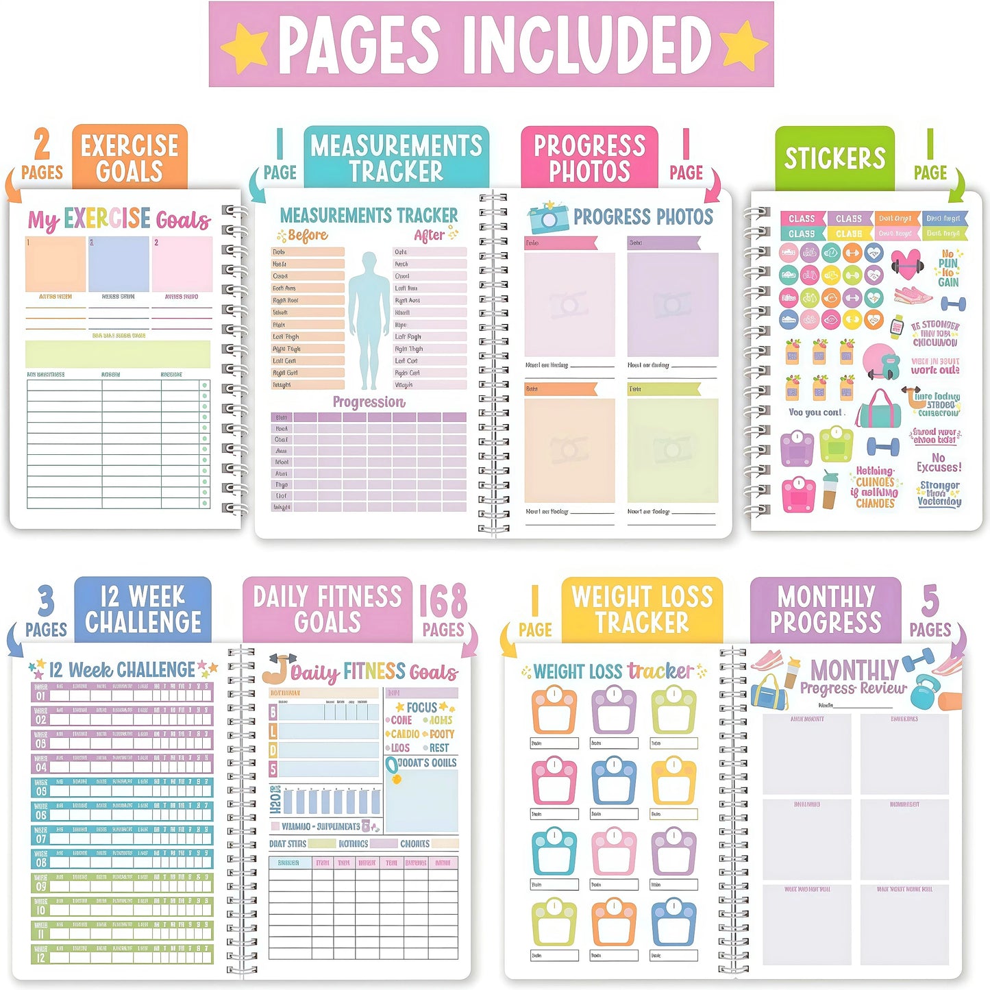 Fitness Planner & Workout Log Book – Undated Exercise Journal, Weight Loss Tracker, Gym & Home Training Notebook, Perfect Gift