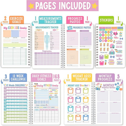 Fitness Planner & Workout Log Book – Undated Exercise Journal, Weight Loss Tracker, Gym & Home Training Notebook, Perfect Gift