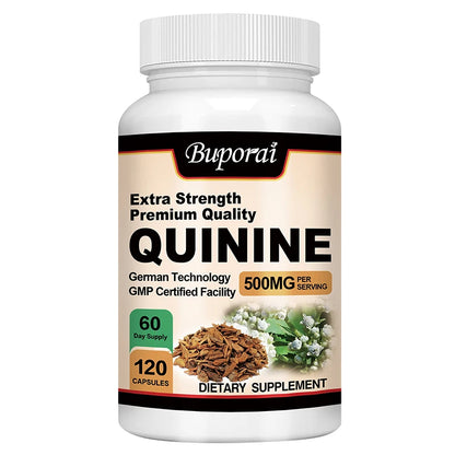 Quinine Capsules - Relieves Leg Cramps, Supports Digestion, Muscle Health, Boosts Immunity - 120 Capsules