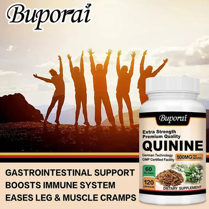 Quinine Capsules - Relieves Leg Cramps, Supports Digestion, Muscle Health, Boosts Immunity - 120 Capsules