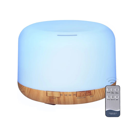 USB Wood Grain Aroma Diffuser, Essential Oil Diffuser, Air Humidifier with Remote Control, Colorful Night Lights For Home