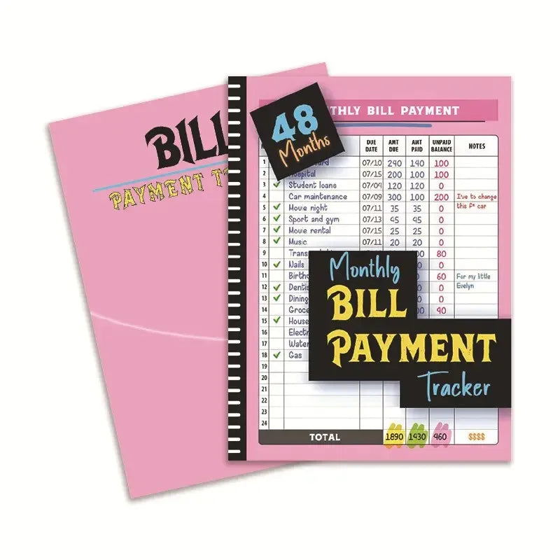 4-Year Monthly Bill Payment Tracker Notebook 960 Records Budget Planner Expense Journal for Home And Office