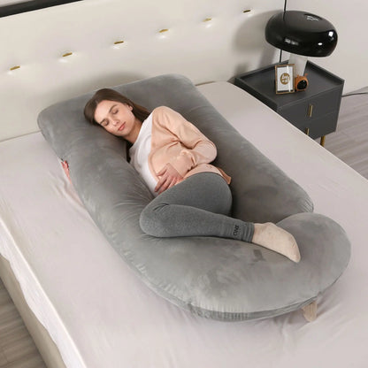 U Shaped Pregnancy Pillows with Cotton Removable Cover, Full Body Pillow Maternity Support,Must Have for Pregnant Women