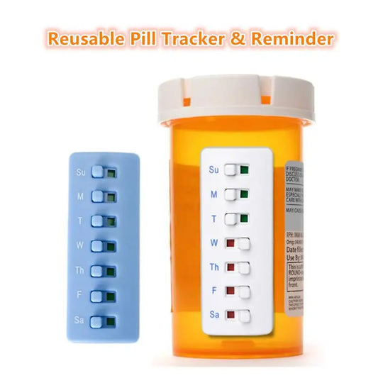 .Reusable Medication Tracker & Color-Coded Reminder System Pill Organizer Attach To Vitamin Bottles Medication Schedule Tracker