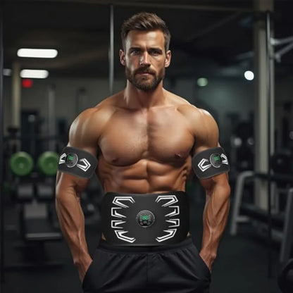 Electronic Muscle Stimulator for Core Arms Legs Fitness EMS Ab Machine Trainer for Men Women Workout Equipment with Adjustable