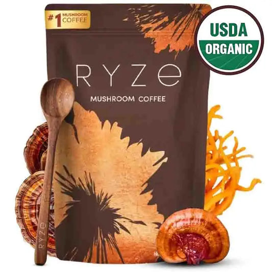 Organic Mushroom Coffee - Shiitake, Cordyceps, Supports Immune, Focus, Concentration, Stress, Digestion & Energy - 180 G