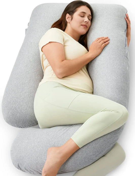 U Shaped Pregnancy Pillows with Cotton Removable Cover, Full Body Pillow Maternity Support,Must Have for Pregnant Women