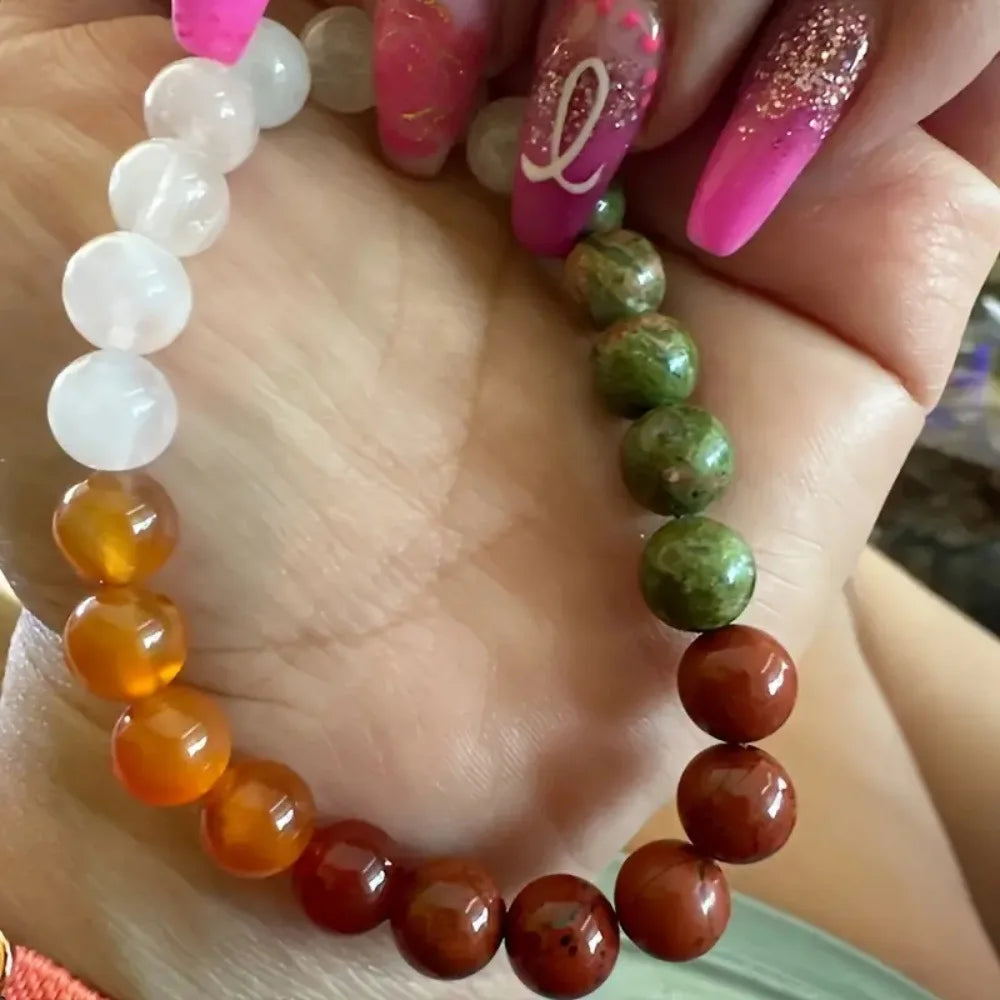 1Pc Natural Stone Bracelet For Women Moonstone Healing Elastic Beads Chain Bangle Female Fashion Jewelry Accessories