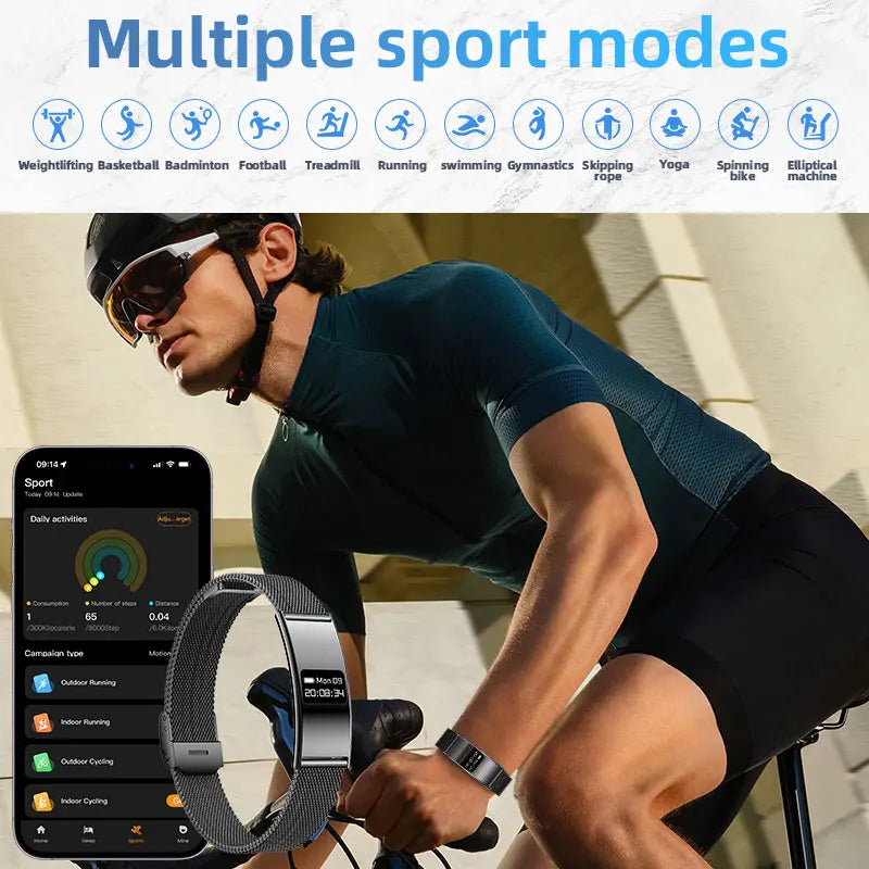 LIGE  Ultra-thin Smart Wristbands Heart Rate Health Monitoring Smart Bracelet Waterproof Sports Electronic Smart Watch