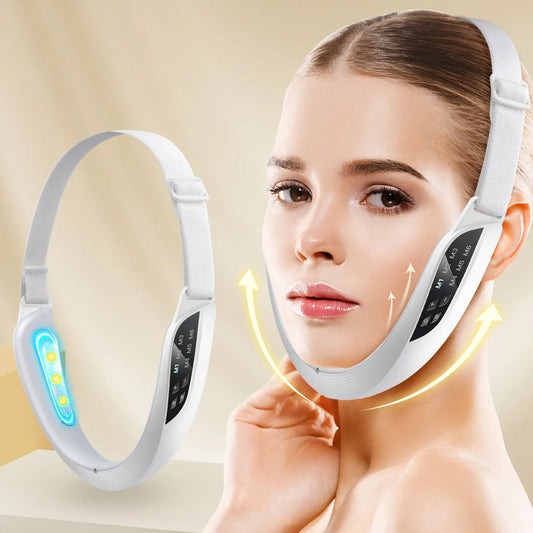 Electric V Face Lifting Beauty Device 6 Modes 8 Levels EMS Micro-current Firming Facial Massager Double Chin Removal Skin Care
