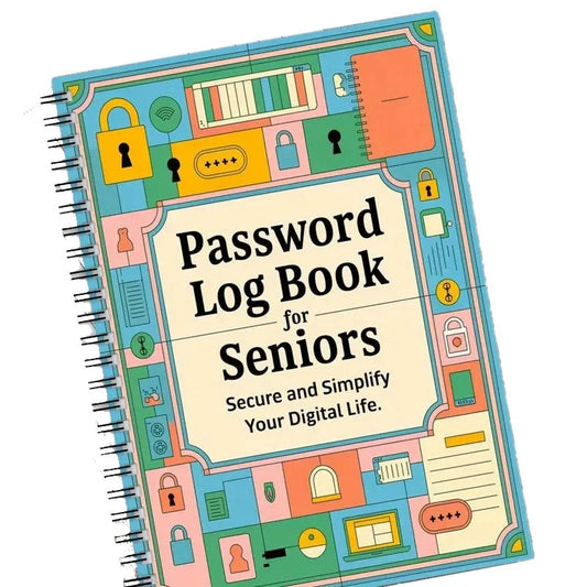 Secure Spiral Password Notebook for Seniors - Fun Log Book to Simplify And Organize Your Digital Life